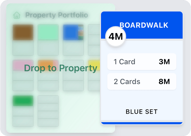 Dragging a property card