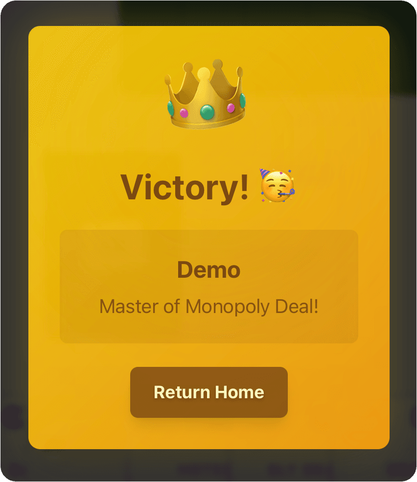 Victory screen showing a complete game